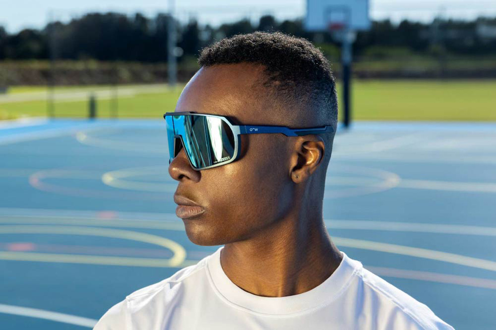 Wes TR90 sunglasses frame worn by model.
